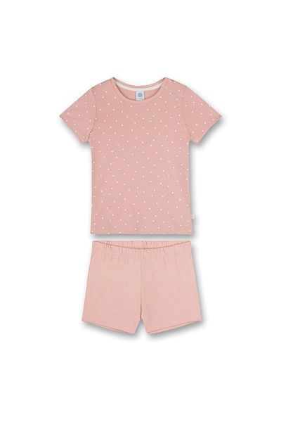 Sanetta Mädchen Schlafanzug - Pyjama, Baumwolle, Punkte, Rundhals, Kurz