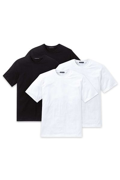 Schiesser Herren American T-Shirt 4er Pack - 1/2 Arm, Unterhemd, Rundhals