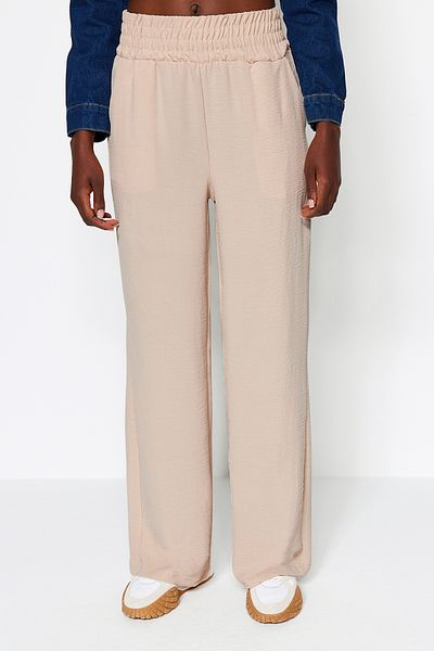 Trendyol Collection Mink Wide Leg / Wide Ankle Waist Elastic Woven Trousers TWOSS22PL00024