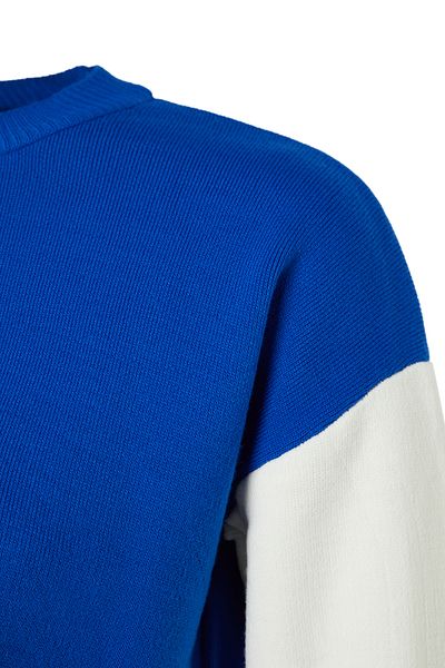 Trendyol Collection Sötétkék Crop Color Blocked kötöttáru pulóver TWOAW24KZ00229