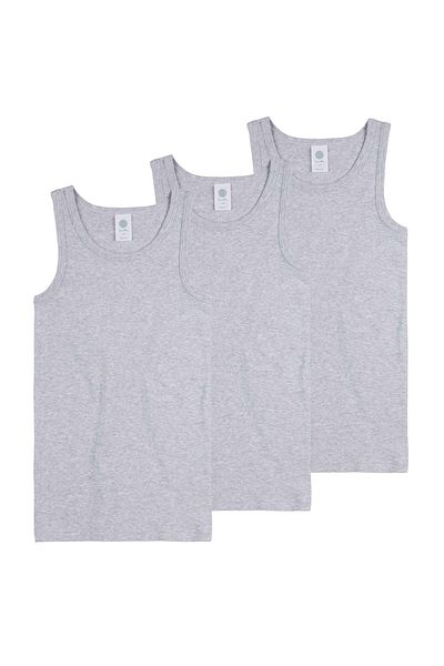 Sanetta 3er-Pack Jungen Unterhemden – Unterhemd, Basic, Bio-Baumwolle, Einfarbig