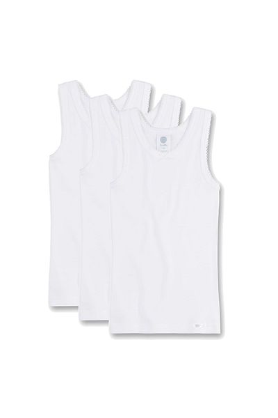 Sanetta Mädchen Unterhemd 3er-Pack – Modell aus Bio-Baumwolle, Tops und Hemden, Einfarbig