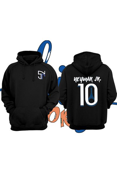 Biy Store Neymar number 10 Paris jersey printed unisex hooded sweatshirt