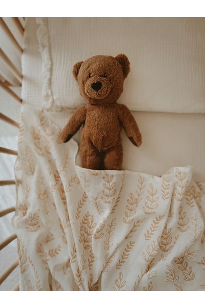 İpeksi Organic Yellow Leaf Muslin Blanket 80x95cm