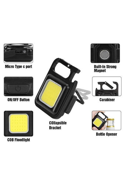 light honey Metal Kasa Mini Led, Anahtarlı El Feneri, Flash, Mıknatıslı , Su ...