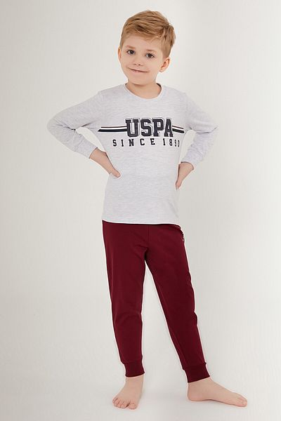 U.S. Polo Assn. ΒΑΣΗ. Polo Assn. Μακρυμάνικο κοστούμι πιτζάμες για αγόρια με άδεια US1535