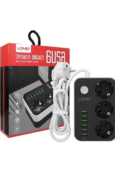 Genel Markalar LDNIO SE3631 3lü Priz 6 Usb Coğaltici Akim Korumali Priz
