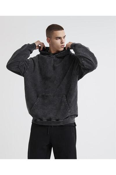 Touz LAGOM MODA Streetwear Vintage Washed Unisex Oversize Hooded Sweatshirt