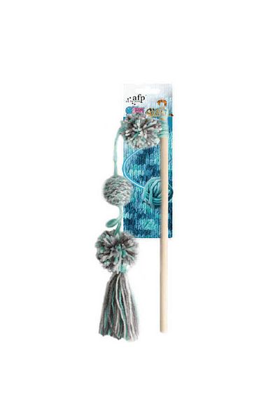 Afp Knotty Habit Yumak Pompom Cat Fishing Rod Toy Colorful