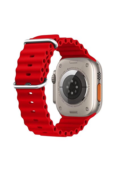 Microsonic Apple Watch Ultra 2 Uyumlu Kordon Ocean Band Kırmızı