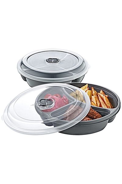 HOBBY LİFE 3 Compartment Microwave Storage Container