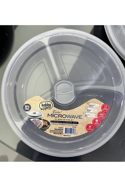 HOBBY LİFE 3 Compartment Microwave Storage Container