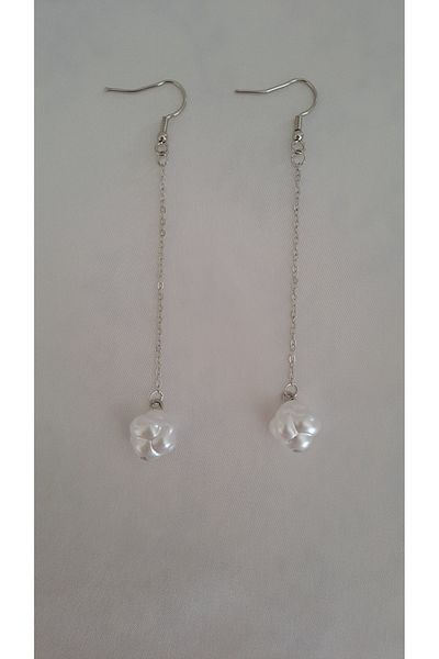 SOUL BY A&B Dangle pearl earring long pearl earring stainless steel earring
