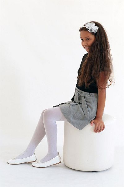 Daymod PUNTO SILVERY CROWN WHITE CHILDREN'S PANTY SCHOOL SOCKS