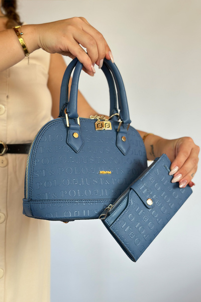 Just Polo حقيبة كتف نسائية نباتية من القطن المنسوج من سلسلة Premium 4076 laci