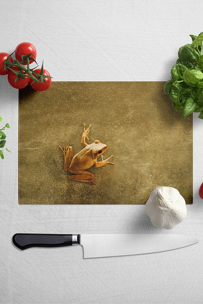 Postifull Cutting Board, Thick And Unbreakable Glass Print - Frog Theme - 21*30cm - Chopping Board, Kitchen Decor