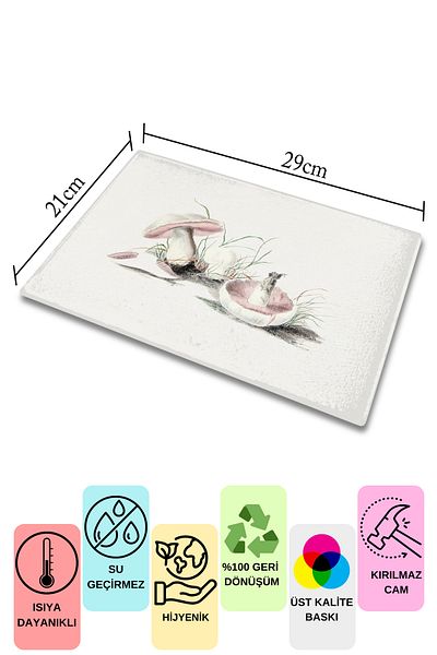 Postifull Cutting Board, Thick And Unbreakable Glass Print - Vintage Tomato, 21*30cm, Chopping Board