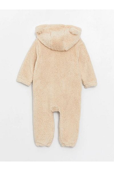 LC Waikiki LCW baby Hooded Long Sleeve Plush Baby Girl Jumpsuit