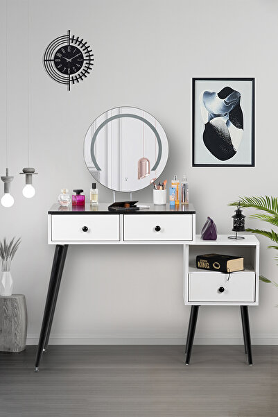 FLORADESİGN Vera Granit / Makyaj Masası Aynalı / Makyaj Organizeri / Makyaj M...