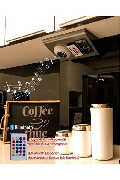 Venüss خزانة مطبخ مزودة بإضاءة ومقبس أسفل المنضدة (مع مشغل موسيقى)