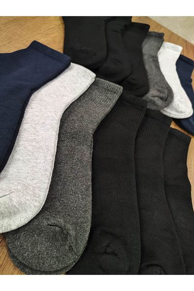Leement socks Мъжки термо чорапи от бамбук, 12 чифта, безшевни, хавлиени, до средата на крачола