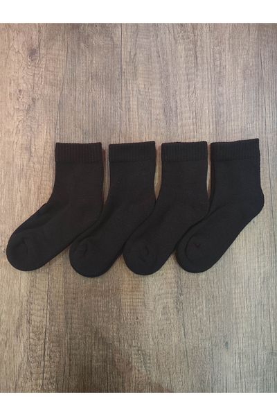 Leement socks Детски хавлиени чорапи с подметка 4 чифта, дебели памучни зимни безшевни пръсти