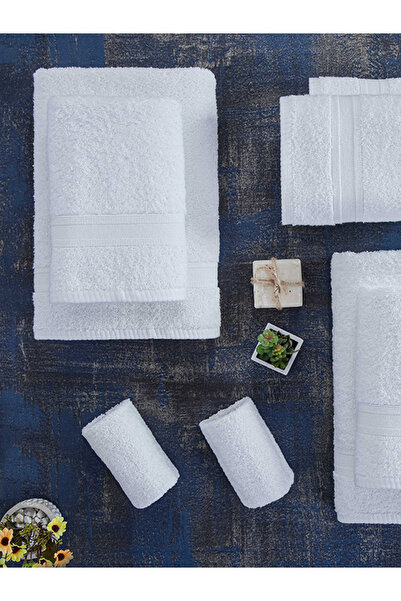 Tuiste Hotel Towel Set White, 2 Bathroom Shower 4 Hand Face 2 Small Kitchen