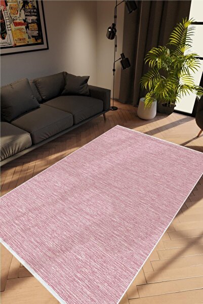 10 Post Online Salon Halısı Modern Eskitme Pembe Kaydırmaz Kesme Yıkanabilir ...