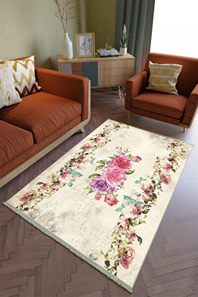 10 Post Online Salon Halısı Otantik Mor Pembe Yolluk Kaymaz Yuvarlak Oval Kes...