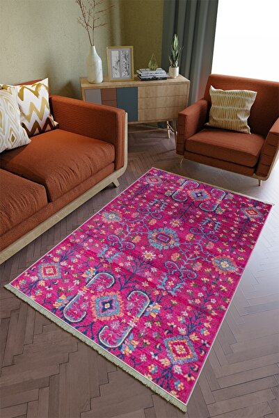 10 Post Online Salon Halısı Otantik Mor Yolluk Kaymaz Yuvarlak Oval Kesme Inc...