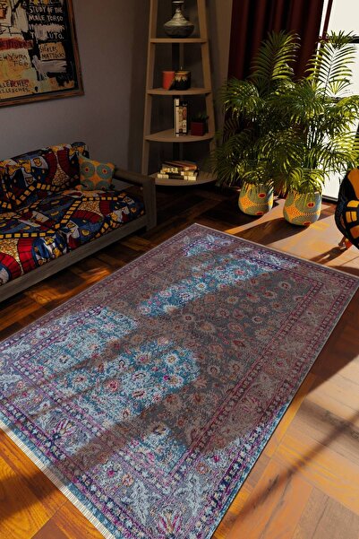 10 Post Online Klasik Eskitme Karışık Renkli Dijital Baskı Halı Kaydırmaz Inc...