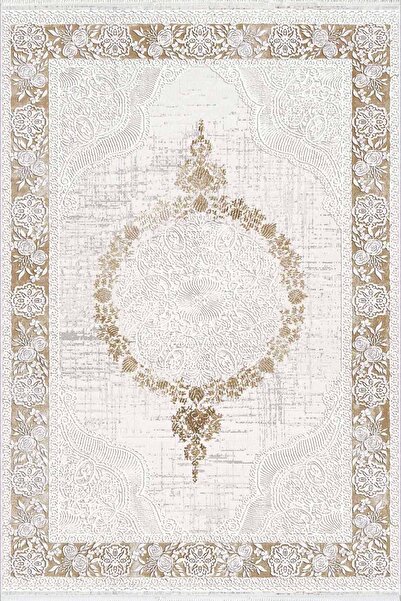 10 Post Online Ecru Brown Cream Non-Slip Based Runner Living Room Carpet - Washable Thin Digital Printed Hallway Carpet