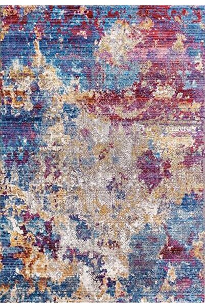 10 Post Online Salon Halısı Modern Mavi Mor Pastel Yolluk Kaymaz Yuvarlak Oval Kesme Ince Yıkanabilir Halı