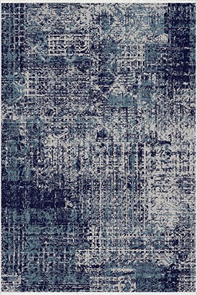 10 Post Online Modern Eskitme Lacivert Kaydırmaz Kesme Yıkanabilir Ince Halı