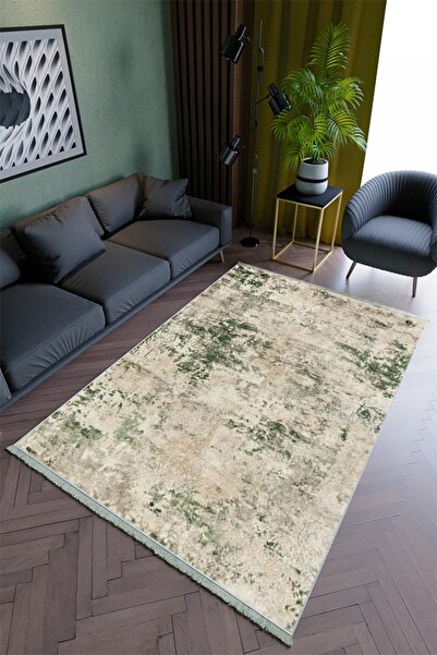 10 Post Online Salon Halısı Modern Spor Yeşil Kaydırmaz Kesme Yıkanabilir Ince Halı Tüysüz Kilim