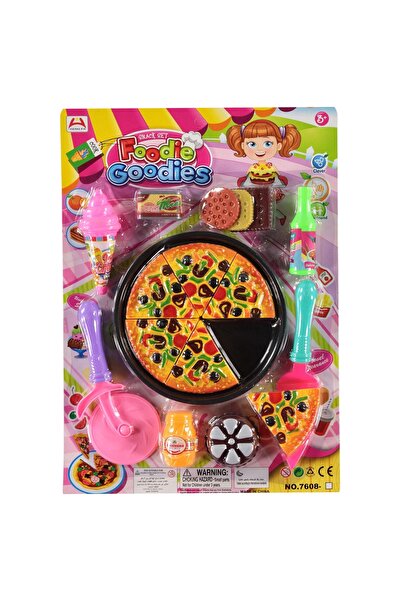 berattoys 17 PCS kesilen pizza oyuncak tepsili pizza oyuncak mutfak seti evcilik oyuncakları