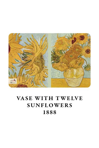 retronote Van Gogh 4-Piece Notebook Set 3 - Flowers Series - Unlined - 64 Pages - 14x21 cm