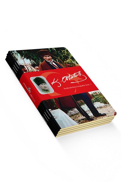 retronote Ataturk Colored Photos Notebook Set 1 - Unlined - 64 Pages - 10,5x14cm