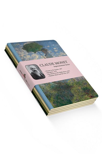 retronote Set de 4 caiete Claude Monet - Seria Impresionism - Necăptușit - 64 pagini - 10,5x14cm