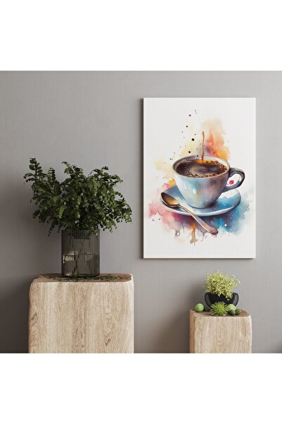 CANVASUM كوب قهوة مزخرف ملون نموذج قماش طباعة AR030273