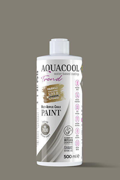 Aquacool Trend Su Bazlı Hibrit Dönüşüm Boyası Ral 7030 Taş Gri 500ml