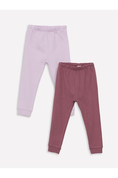 LC Waikiki Elastic Waist Basic Baby Girl Pajama Bottom 2-Piece
