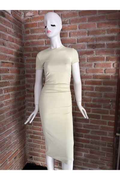 Dilvin 90327 Fitilli Midi Boy Elbise