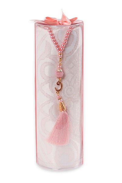 ikrahac DUHA SERİSİ 2'li SET (Silindir Asetat Pamuk Seccade+ İnci Tespih 24.5...