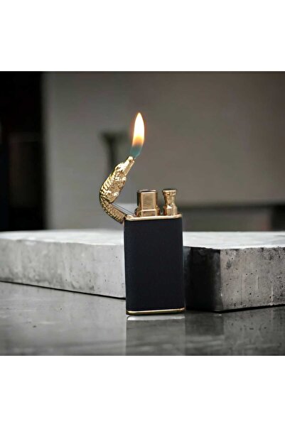 LizaStore Kişiye özel isimli timsah figürlü çift alevli gazlı çakmak