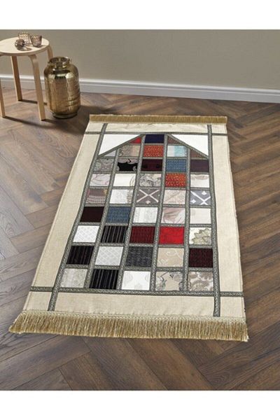 LABİNA Etz Home Altınoluk Patchwork Prayer Rug Cream