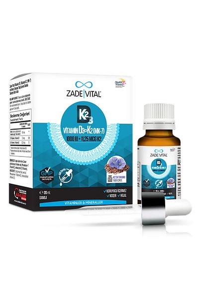 Zade Vital D3 K2 (MK-7) VITAMIN AND LINEN SEED OIL DROP (20ml)