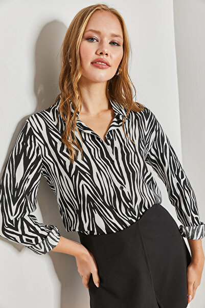 Bianco Lucci Női zebra mintás viszkóz ing