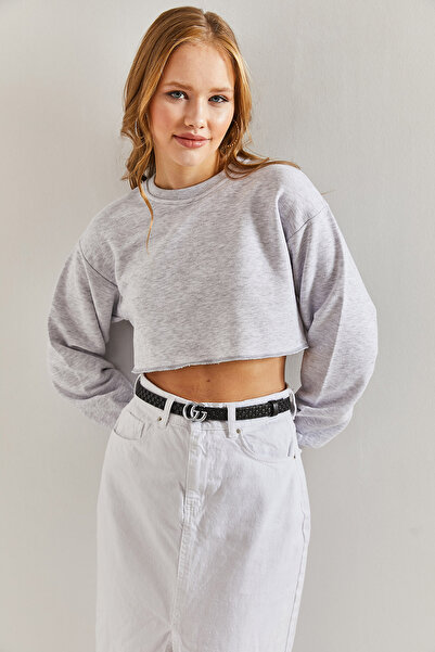 Bianco Lucci Dámská trithread Crop mikina