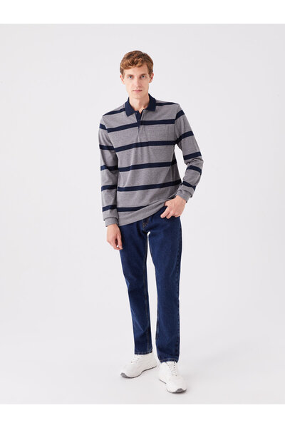 LC Waikiki Ανδρικό φούτερ με μακρυμάνικο ριγέ λαιμόκοψη